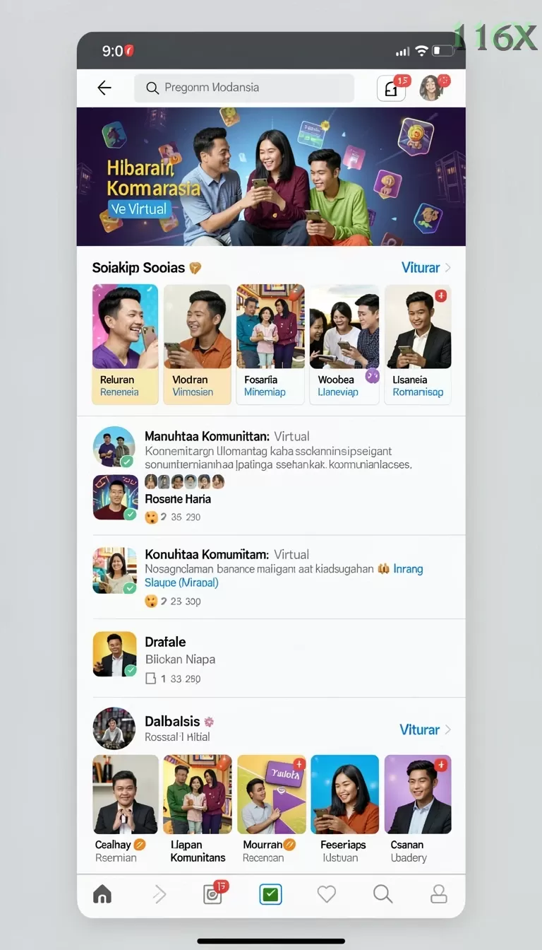 Cuplikan layar METRO4D — menu navigasi