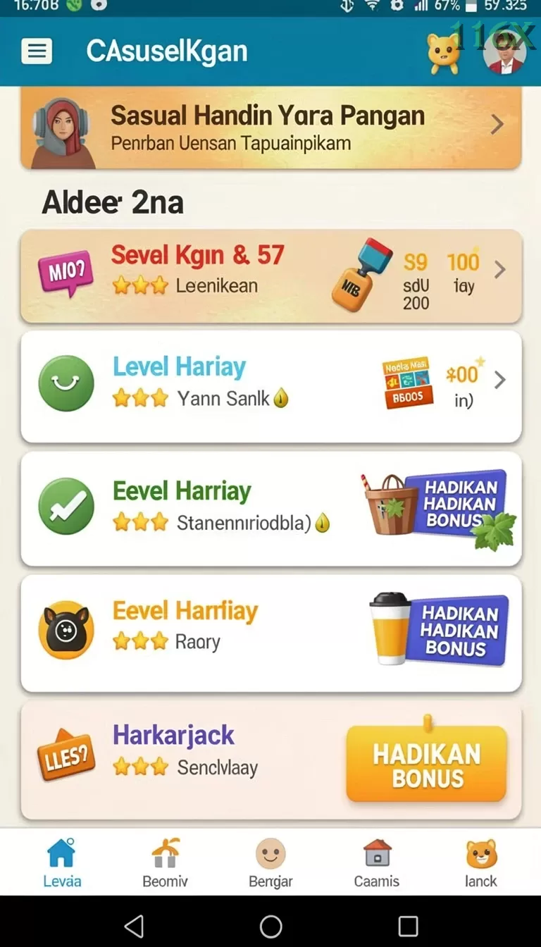 Cuplikan layar HIATOTO — menu navigasi